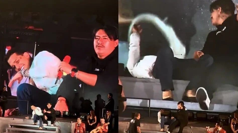 Video: Captan a Christian Nodal en presunto estado de ebriedad durante concierto en Jalisco