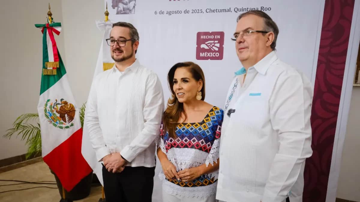 Anuncian Mara Lezama y Marcelo Ebrard que Quintana Roo comprará autobuses eléctricos hechos en México