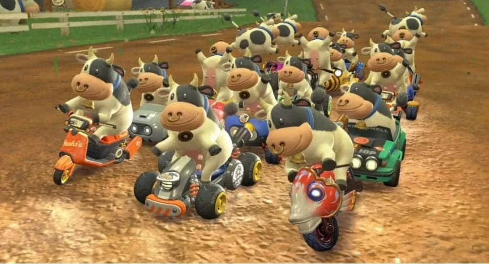 PETA obliga a Nintendo a cambiar el diseño de la vaca de Mario Kart World