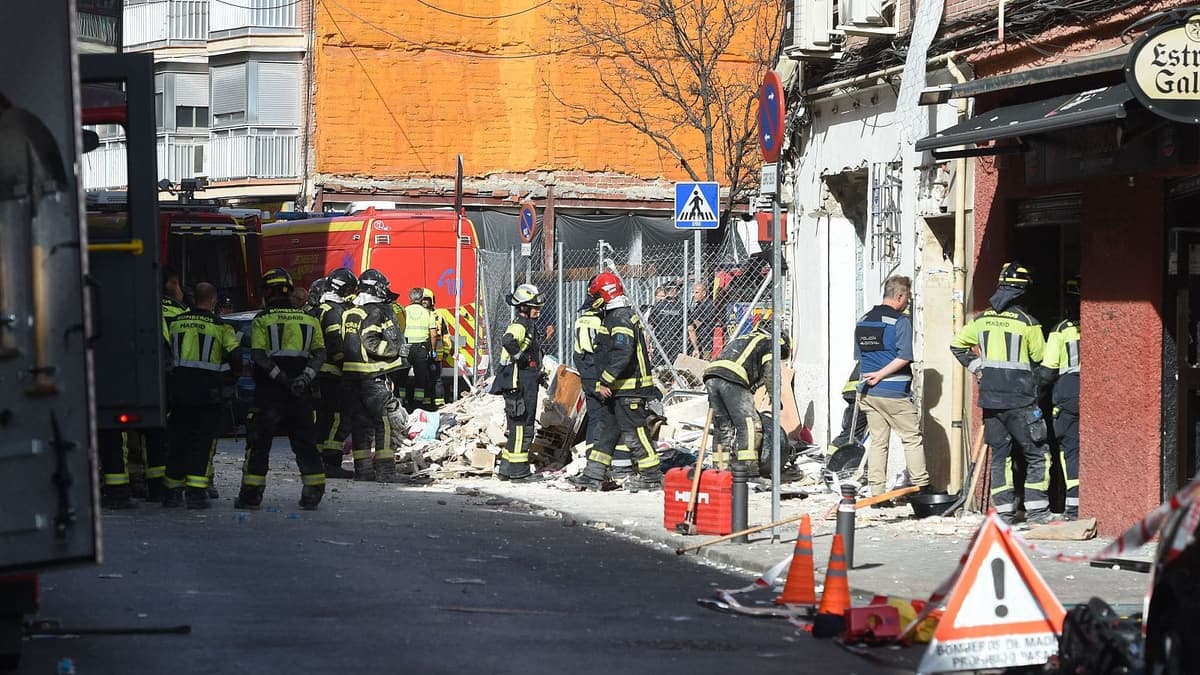 Video: Deja al menos 25 heridos una fuerte explosión en un bar de Madrid, España