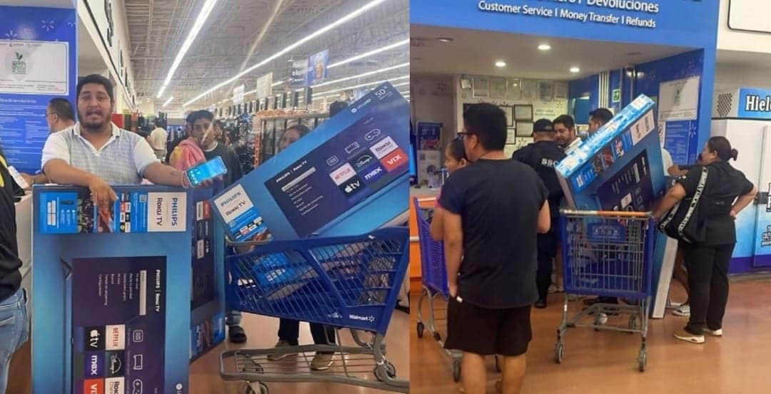 Caos en Walmart de Playa del Carmen; pantallas se vendían por error a 299 pesos