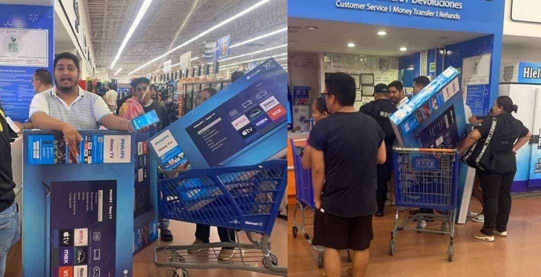 Caos en Walmart de Playa del Carmen; pantallas se vendían por error a 299 pesos