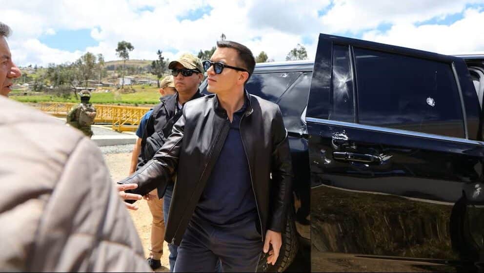 Video: Atacan a tiros la caravana del presidente Daniel Noboa en Ecuador