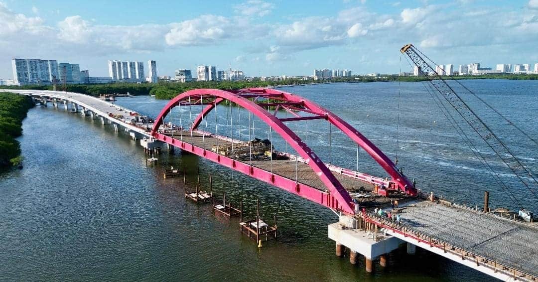 Avanza 90.2% la construcción del Puente Nichupté en Cancún: Mara Lezama