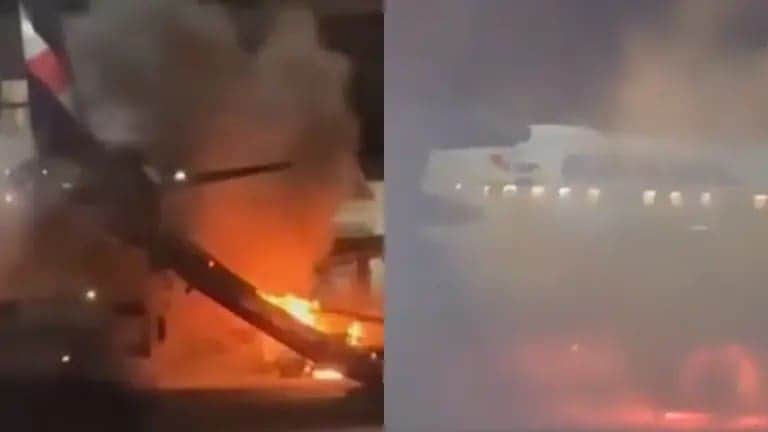 Video: Evacúan a 169 pasajeros tras incendio de un avión de Latam en aeropuerto de Brasil