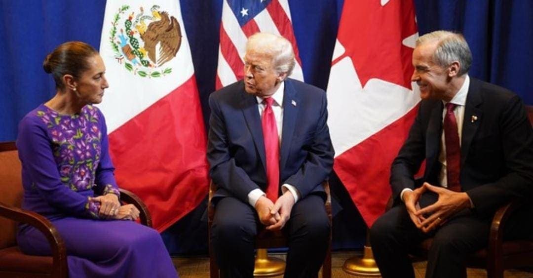 Claudia Sheinbaum se reúne con Donald Trump y Mark Carney luego del sorteo del Mundial 2026