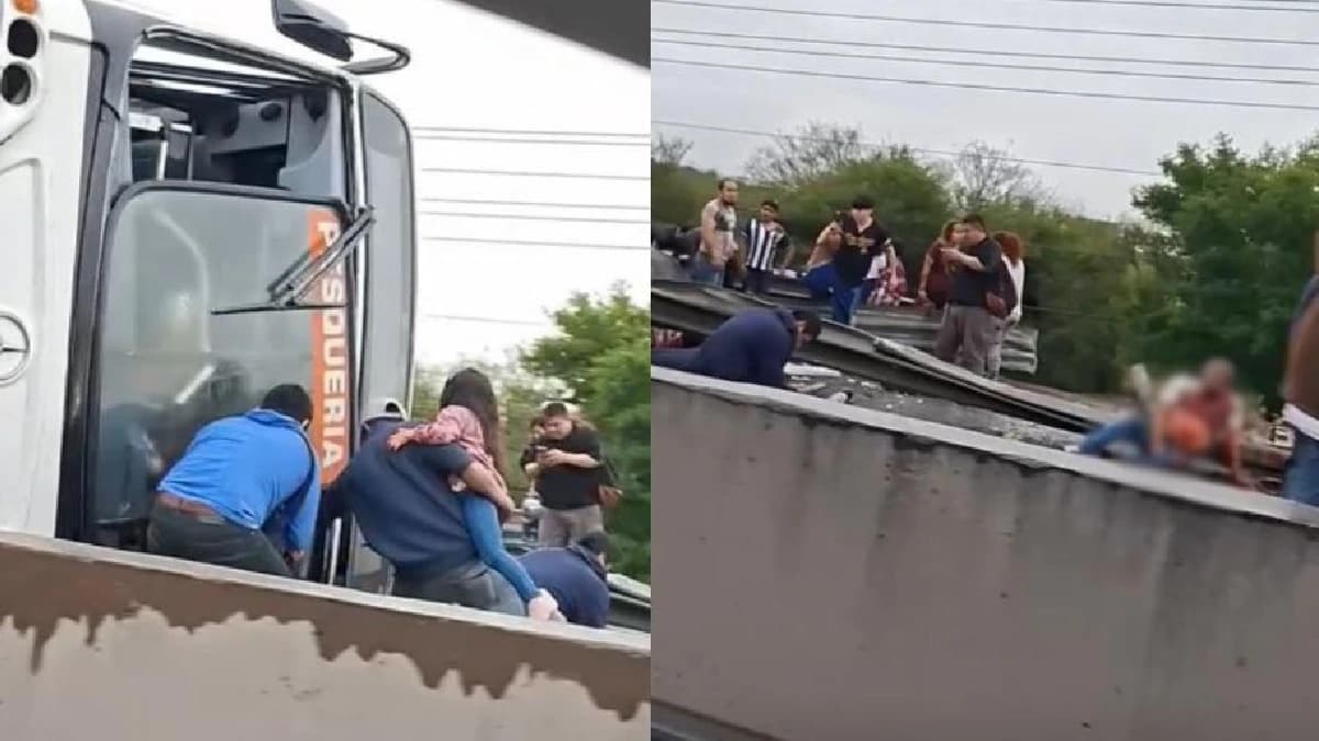 Video: Fallecen ocho personas y 16 quedan heridas tras volcarse un autobús en Apodaca, Nuevo León