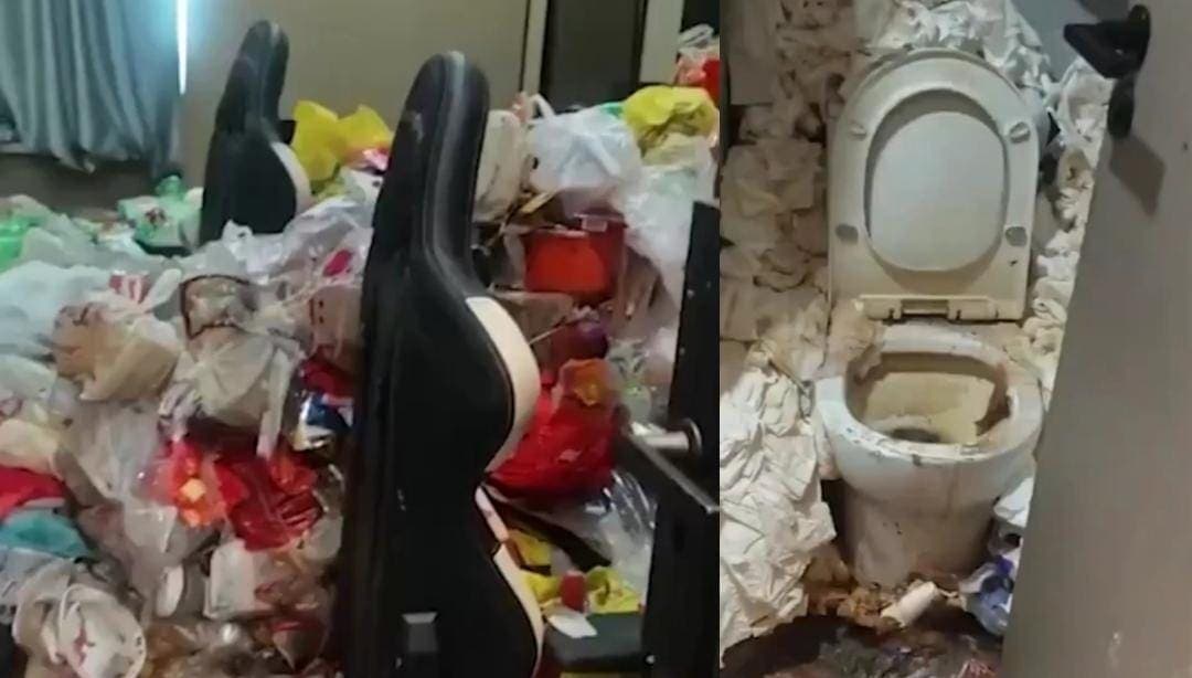 Video: Gamer deja montañas de basura tras pasar dos años encerrado en un hotel en China