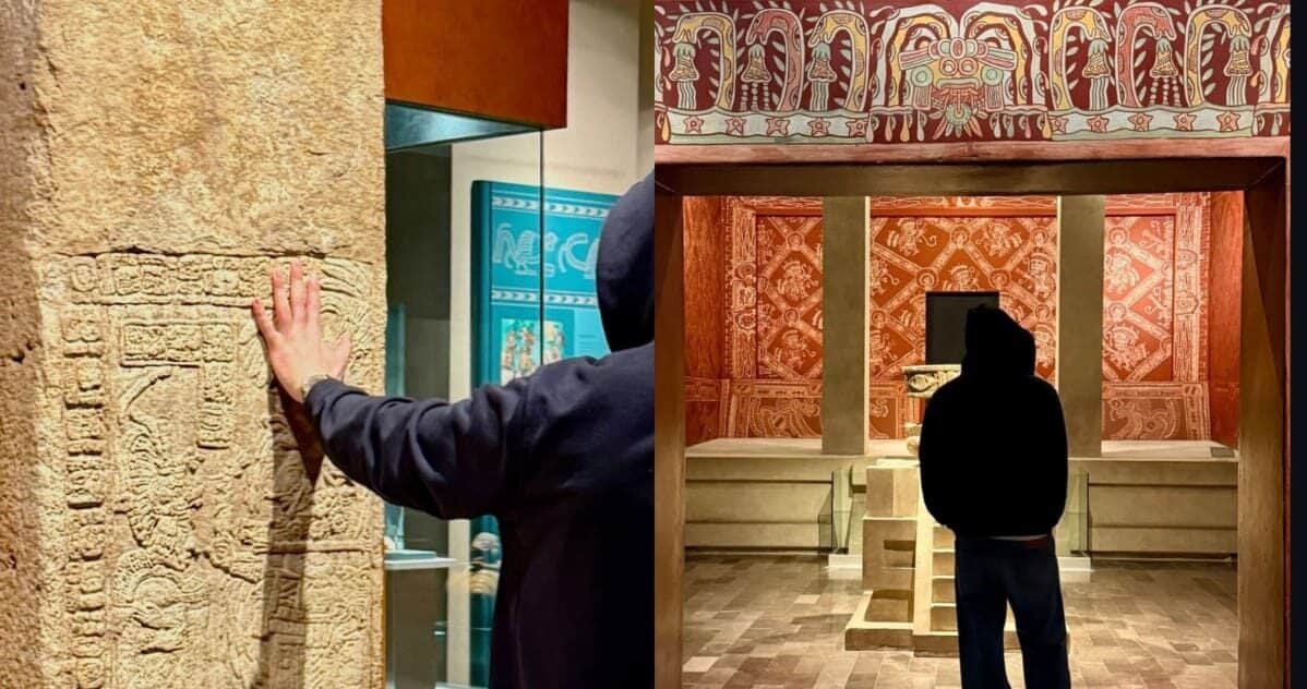 INAH "regaña" a Bad Bunny por tocar una estela maya en el Museo de Antropología de CDMX