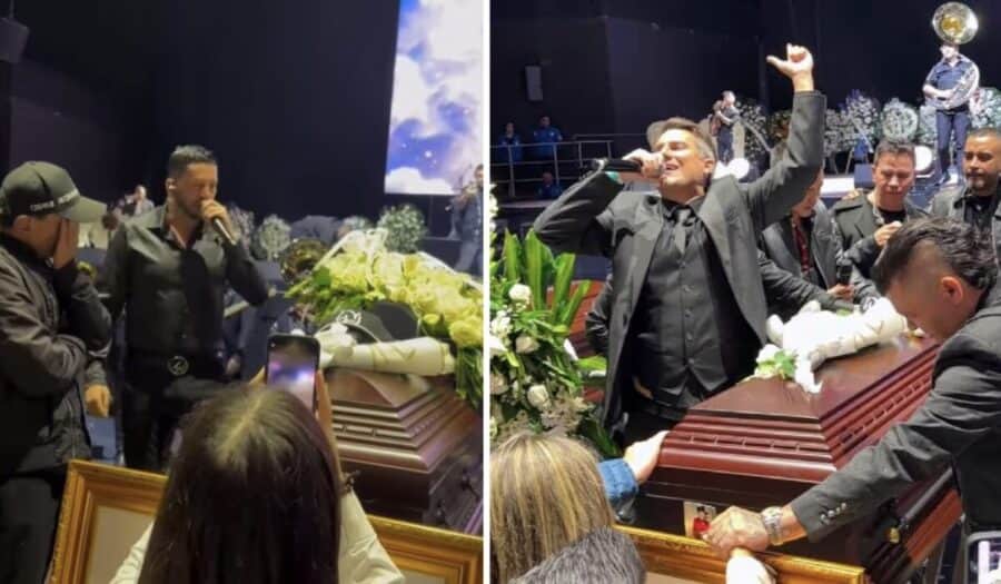 Entre lágrimas, Luis Ángel “El Flaco” interpreta “Mi último deseo” en el funeral de Yeison Jiménez en Colombia