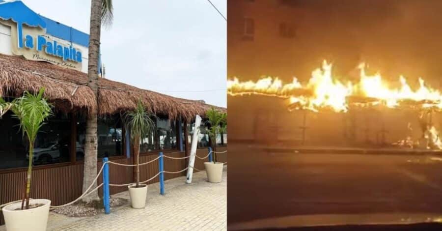 Incendian bar "La Palapita" de la avenida Kabah de Cancún por presunto cobro de piso
