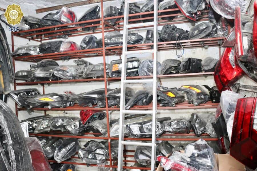 Aseguran más de 150 toneladas de autopartes robadas en falso hotel de la alcaldía Cuauhtémoc, CDMX