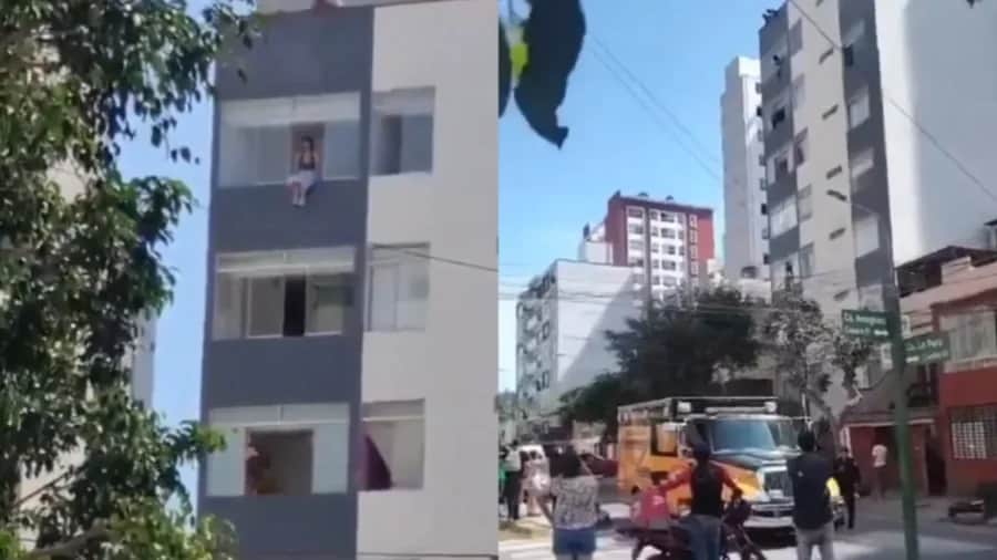 Video: Mujer queda grave tras arrojarse de un octavo piso en Lima, Perú