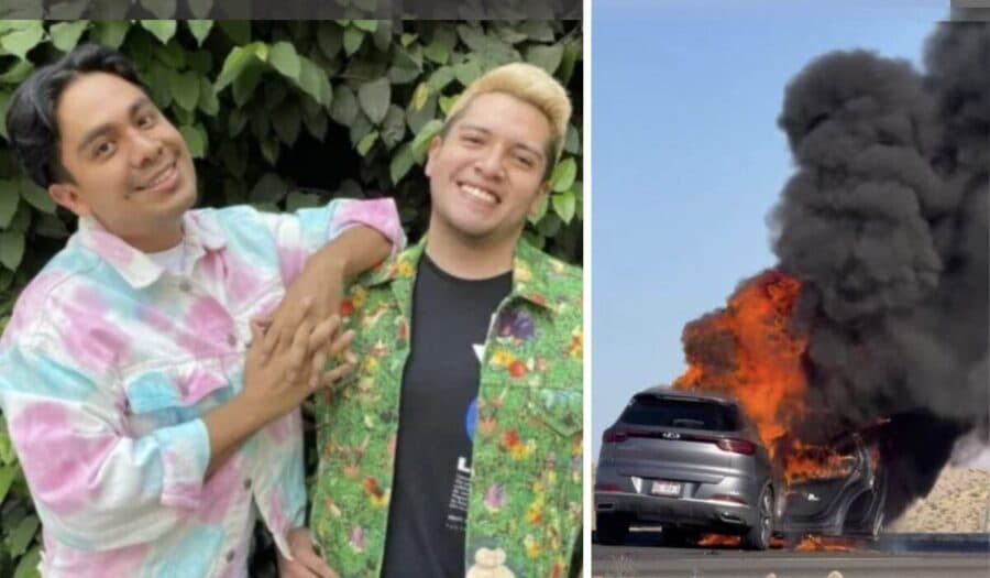 Video: Influencers Ricardo Peralta y César Doroteo se salvan de morir quemados en Baja California