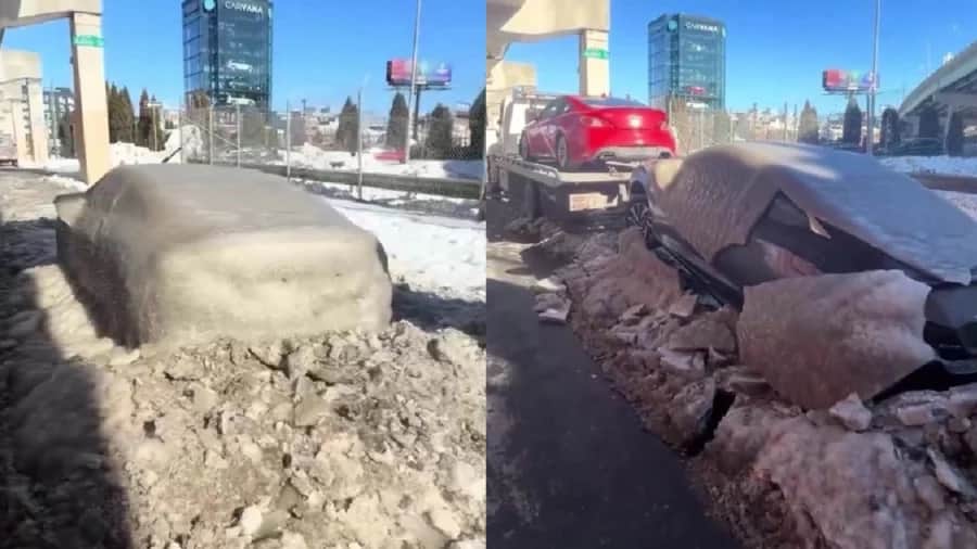 Video: Mujer encuentra su auto congelado tras ola de frío en Filadelfia, Estados Unidos