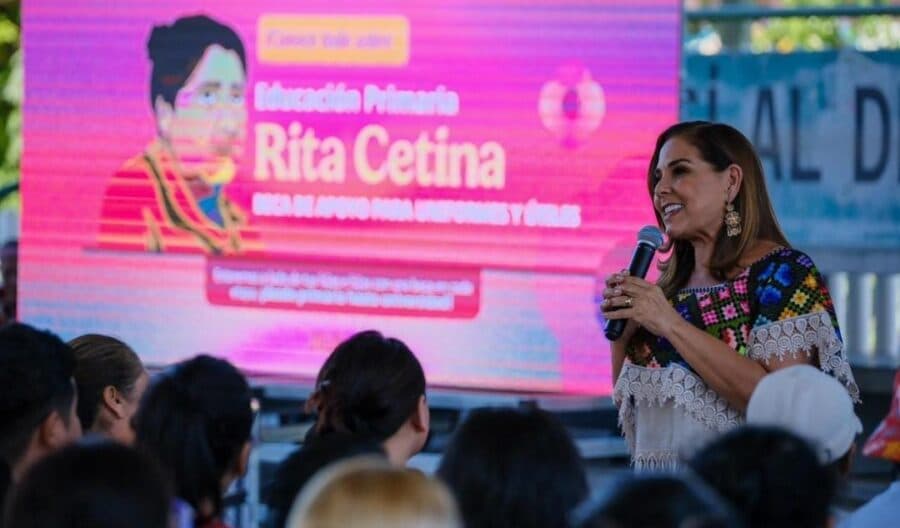 Encabeza Mara Lezama asamblea informativa de la beca “Rita Cetina” para estudiantes de primaria en Cancún