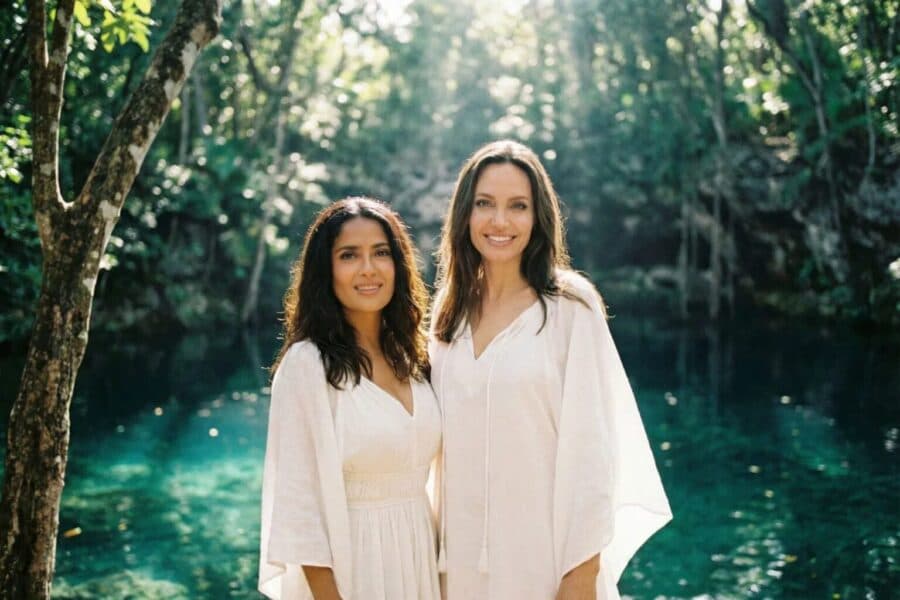 Presuntamente Angelina Jolie y Salma Hayek filmarían nueva película en Tulum