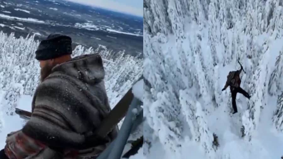 Video: Streamer salta a la nieve desde una torre de 20 metros en Noruega