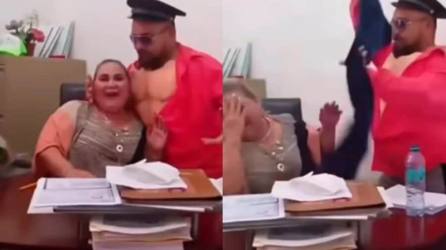 Video: Regidora del PVEM celebra cumpleaños con stripper en su oficina en Rioverde, San Luis Potosí