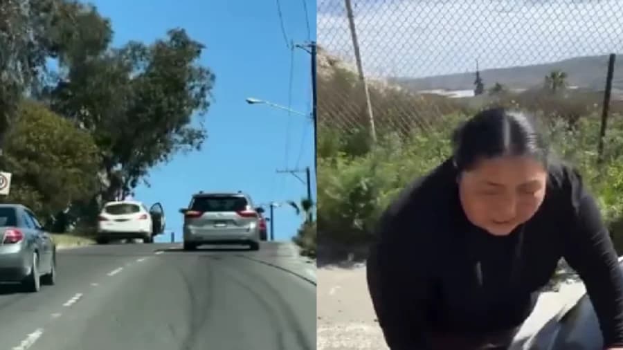 Video: Mujer intenta lanzarse de un auto en movimiento tras presunta agresión en Tijuana, Baja California