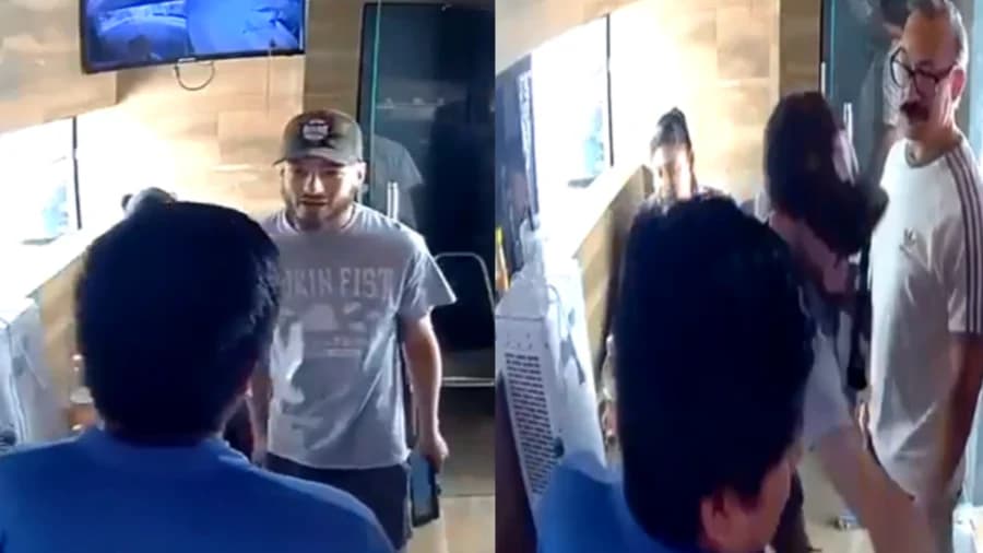 Video: Sujeto golpea a guardia de seguridad que fotografió su auto en Santa Catarina, Nuevo León