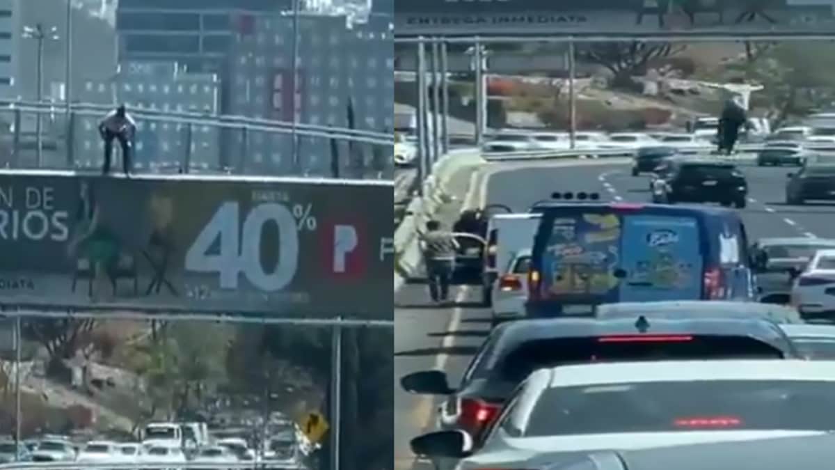 Video: Hombre se fractura las piernas tras arrojarse desde un puente en Querétaro
