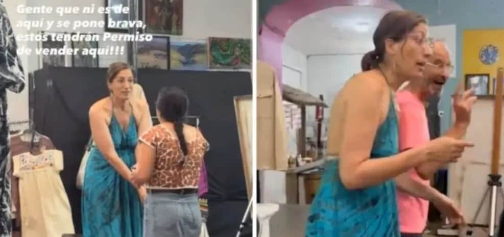 Video: Exhiben a turistas españoles discriminando a artesanas indígenas en Oaxaca