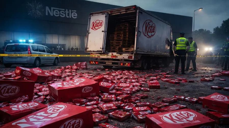 Roban millonaria carga de chocolate KitKat de un camión en Italia