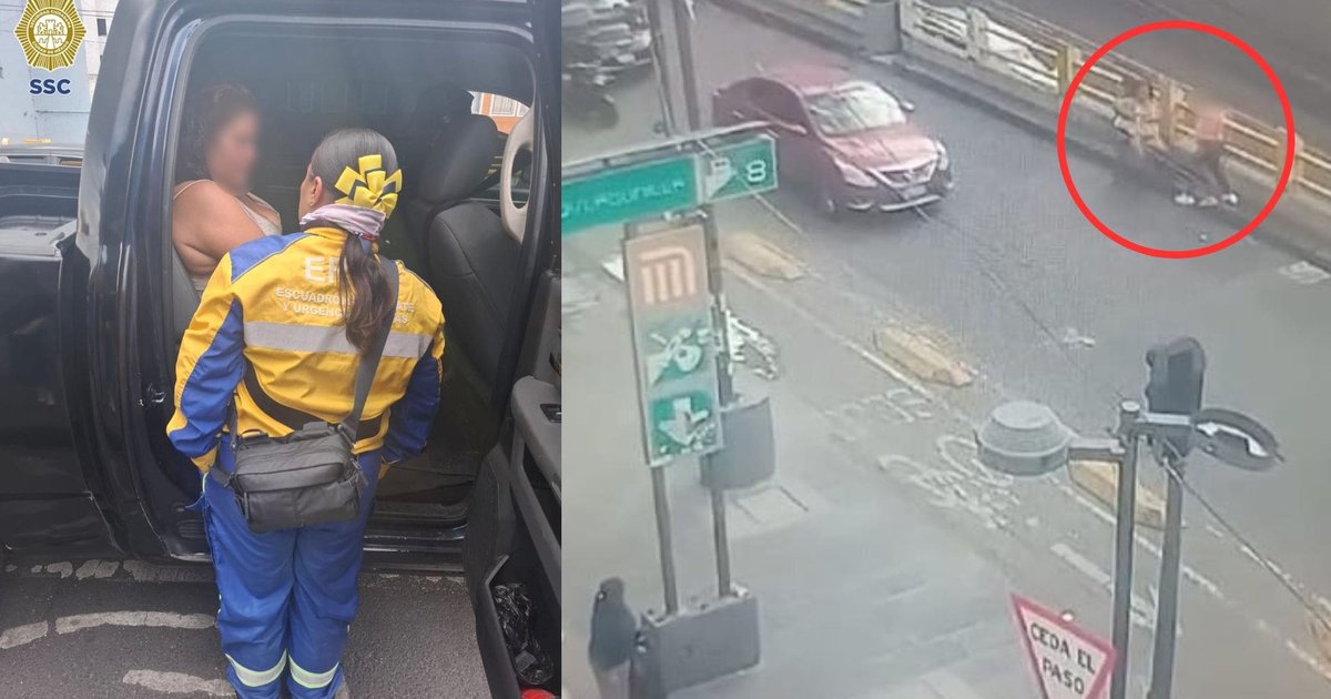Policías evitan que una mujer se arroje de un puente vehicular en la CDMX
