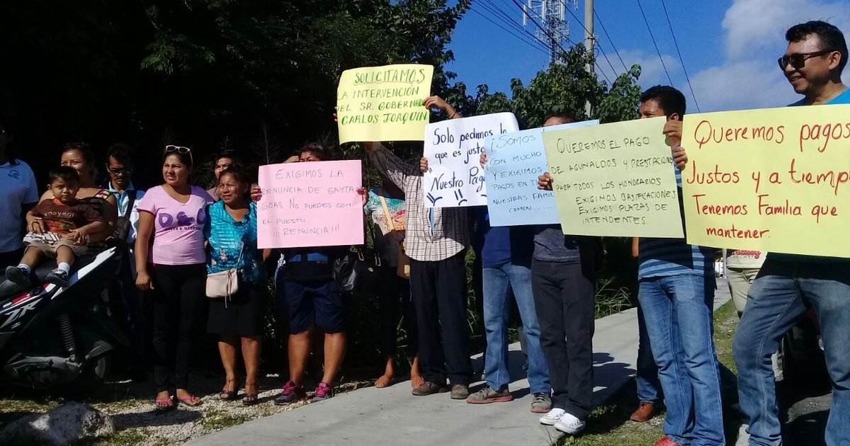 Vuelven a protestar intendentes en Playa del Carmen