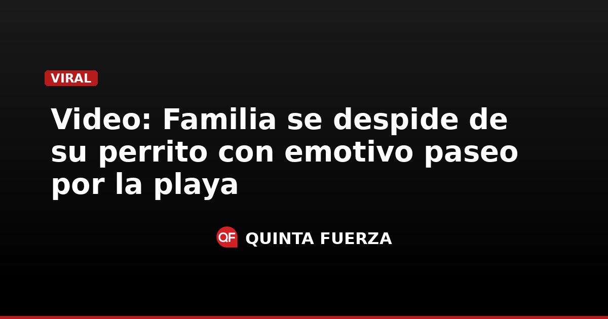 Video: Familia se despide de su perrito con emotivo paseo por la playa