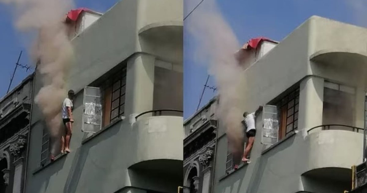 Video: Joven cae desde el tercer piso de un edificio tras incendio en ...