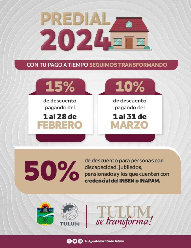 Ayuntamiento de Tulum cierra con éxito el primer mes de descuento del programa de estímulos fiscales 2024