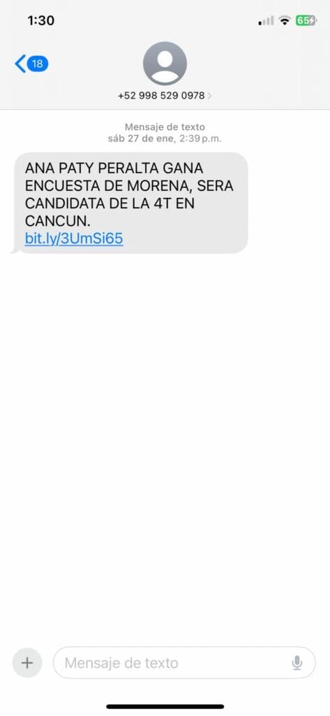 Con llamadas y mensajes telefónicos intentan convencer a cancunenses que Ana Paty Peralta no está reprobada entre los alcaldes de México