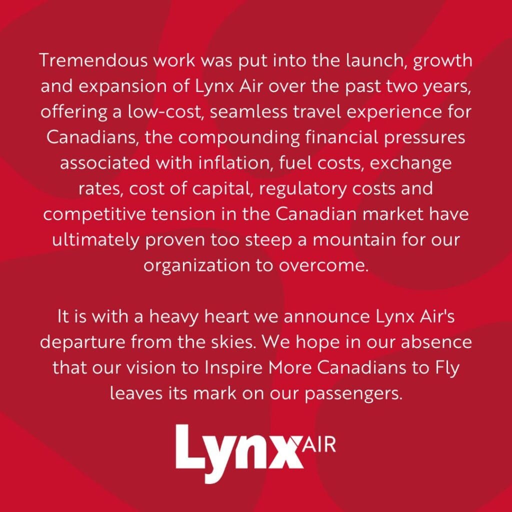 Lynx Air, empresa a cargo del vuelo McAllen-Cancún anuncia cierre de operaciones