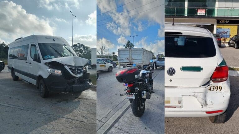 Reportan tres percances viales la mañana de este miércoles en Cancún