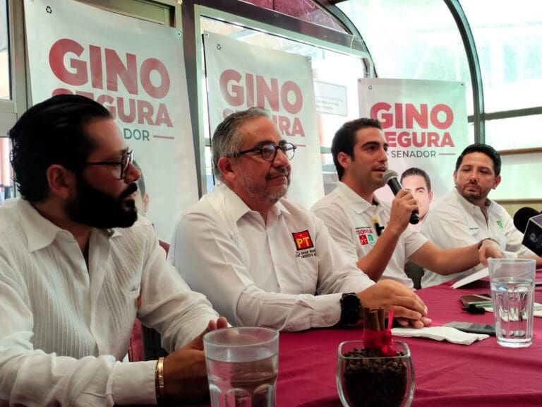 Eugenio “Gino” Segura, candidato de Morena al Senado de la República por Quintana Roo presentó parte de sus propuestas en rueda de prensa.