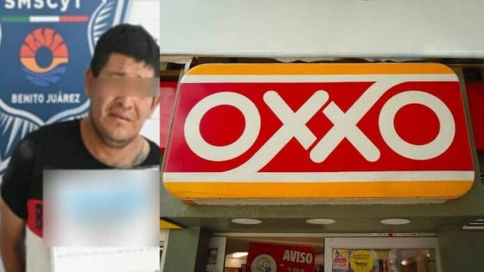 Detienen a un sujeto que robó en un Oxxo de Cancún y lesionó a una empleada