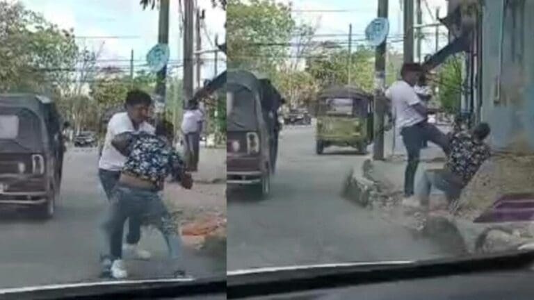 Mototaxistas se pelean en Cancún; uno "noqueó" al otro de una patada