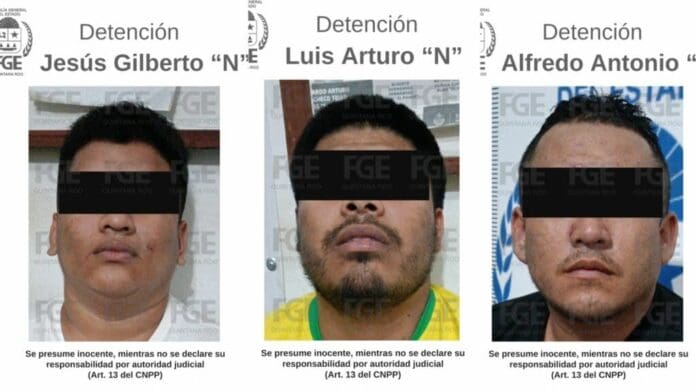Detienen a tres sujetos presuntamente relacionados con asesinato ocurrido en Plaza Península de Cancún el 9 de abril