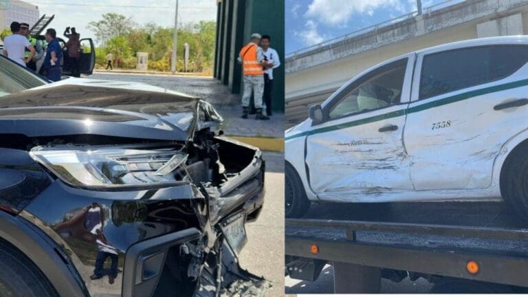 Reportan nueva agresión de taxistas de Cancún contra Uber a la altura del puente del Moon Palace