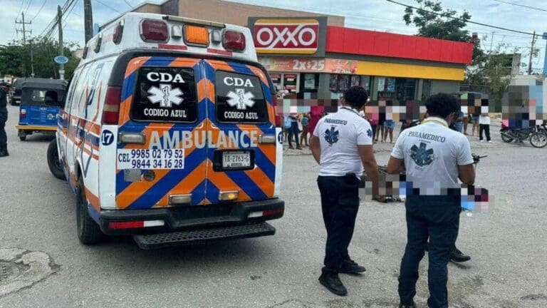 Fallece menor tras ser atropellada por camión de gas en Cancún; iba con sus padres en una motocicleta